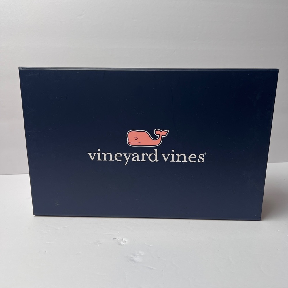 Vineyard Vines clothing magnetic gift box blue with tissue paper